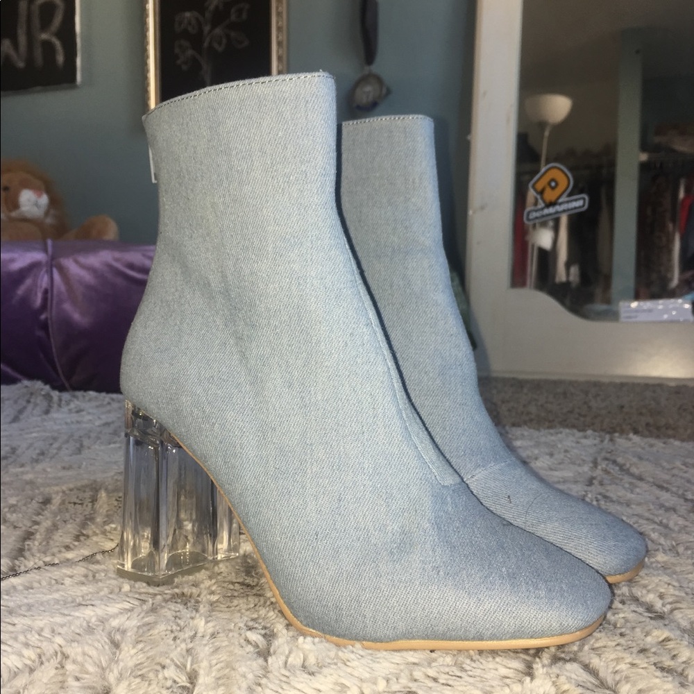 Denim boots